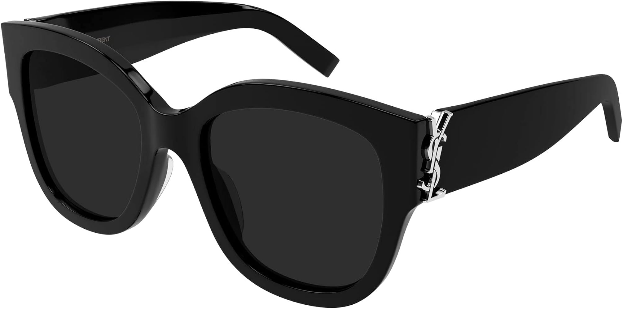 Saint Laurent Women's Monogram Acetate Cat Eye Sunglasses, Black