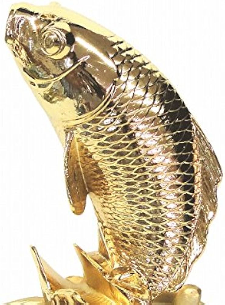 Amazon.co.jp: 『吉祥飛鯉』合金製 彫像 彫刻 こい カープ 魚 動物 鯉