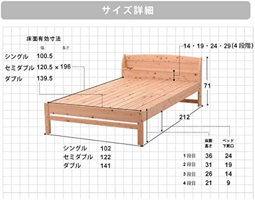 Amazon｜源ベッド 日本製ひのき すのこベッド 桧ベッド シングルサイズ