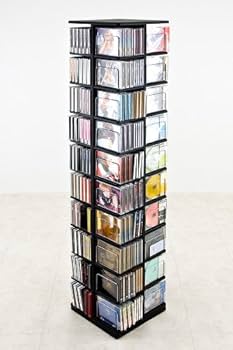 Amazon｜【大容量】 CD・DVD 収納 回転式マルチタワーラック 4色展開sk