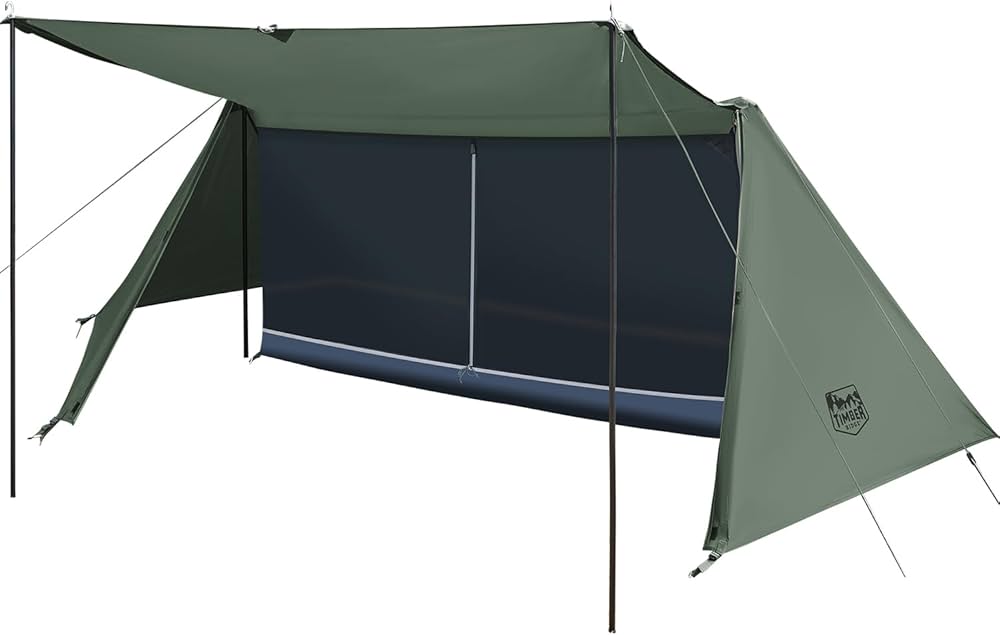 Amazon.co.jp: TIMBER RIDGE ソロテント パップテント 1人用 軍幕