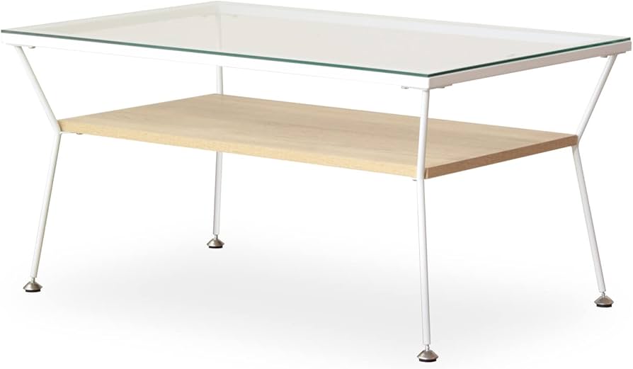 Amazon.co.jp: 岩附 ローテーブル ガラステーブル 幅80×奥行50×高さ