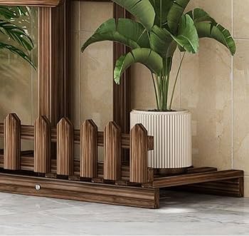 Amazon | 花棚子置物棚ベランダリビングフロア式家庭用新型室内実木