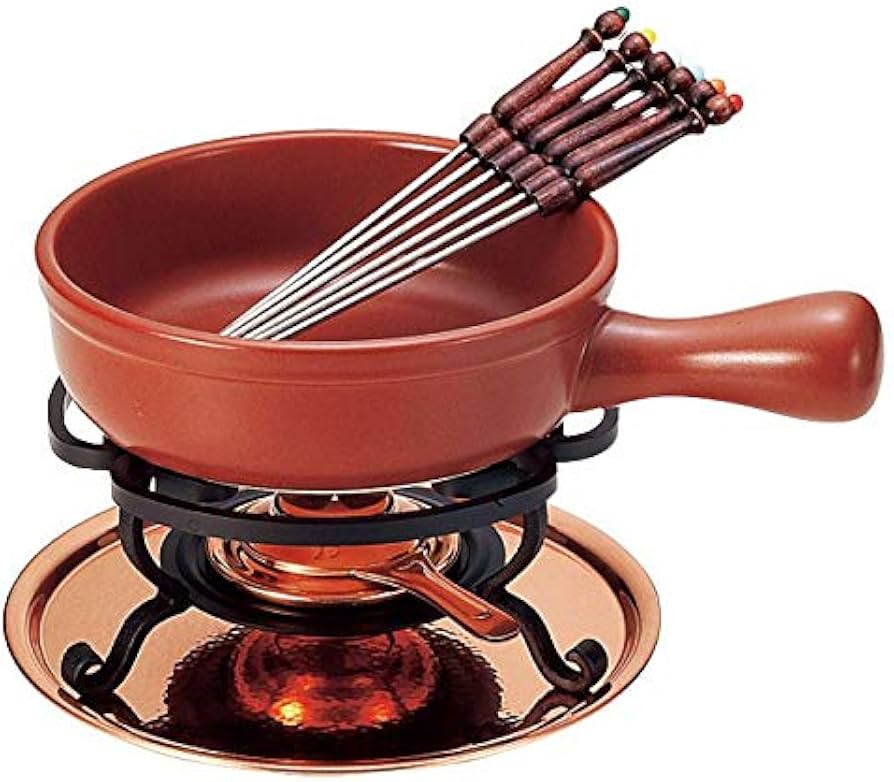 Amazon.co.jp: 新光金属 フォンデュ鍋 チーズパン 茶 20cm チーズ