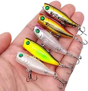 Amazon.co.jp: ルアー釣り 1個ミニポッパー釣りルアー4cm / 3.5g 3D目