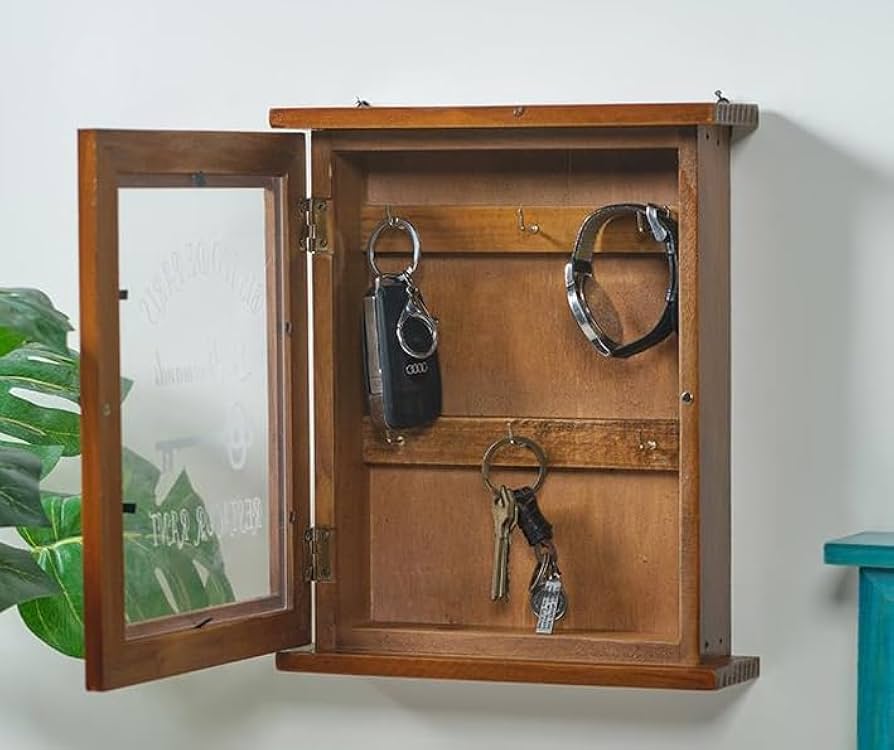 Amazon｜アンティーク 木製 キーケース 収納 小物 鍵 コレクション