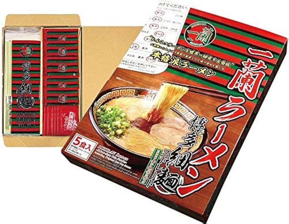 Amazon.co.jp: 一蘭 ラーメン 博多細麺（ストレート） 秘伝の粉付 5食