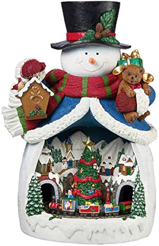 Amazon.co.jp: クリスマス スノーマンと回転列車 LED照明