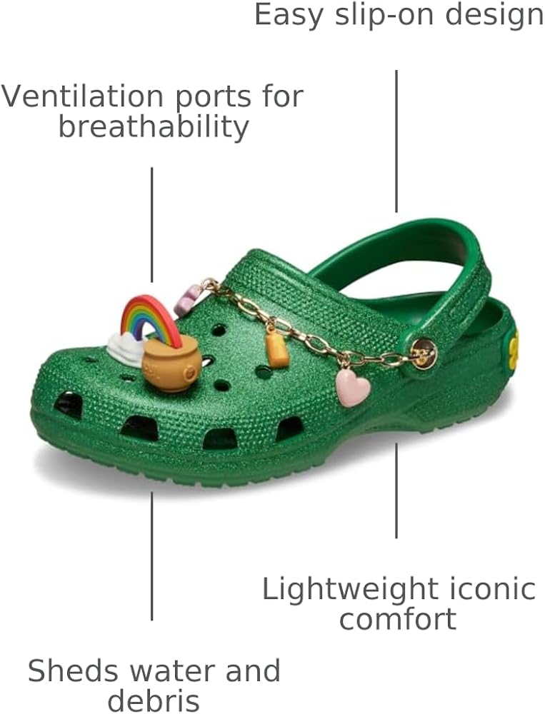 Amazon.com | Crocs Unisex Adult Classic Lucky Charms Clogs, Kelly