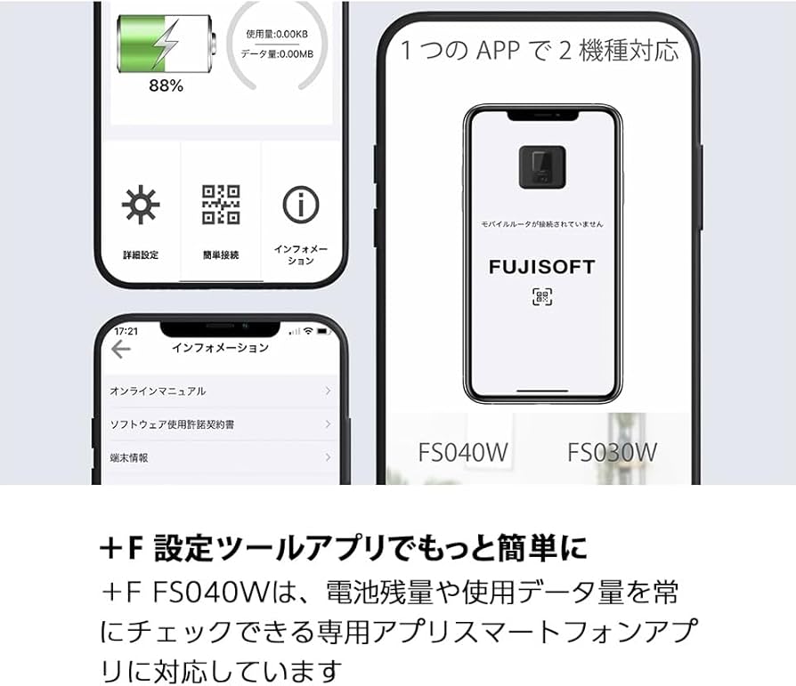 Amazon.co.jp: 【セット】富士ソフト +F FS040W 本体 +専用フィルム