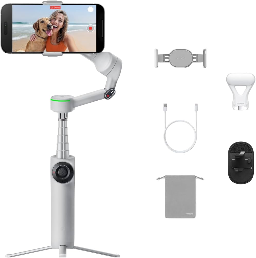 Amazon | Insta360 Flow 2 Pro Vlog キット グレー - 折りたたみ式AI