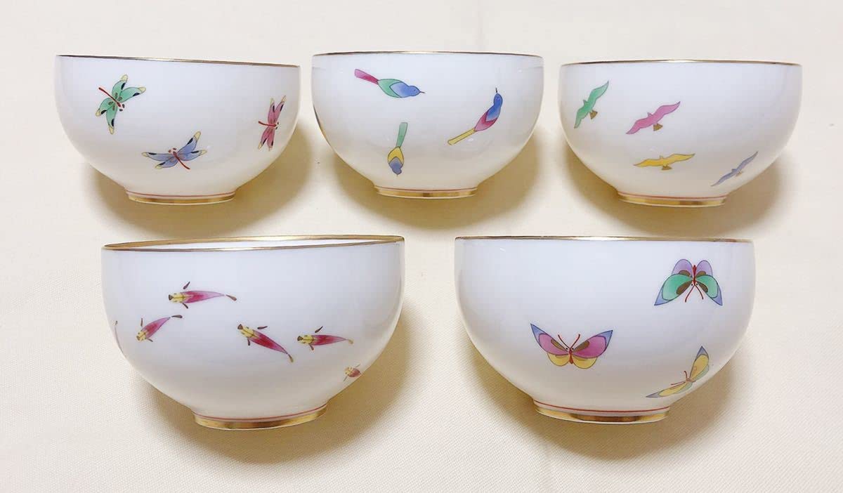 Amazon | 香蘭社 仲良しシリーズ 絵変わり 金彩汲出し揃 メダカ鳥