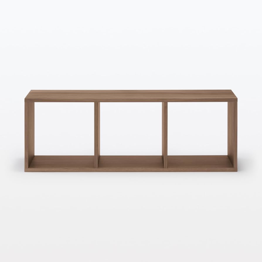 Amazon｜無印良品 スタッキングシェルフ・3段・ウォールナット材 幅42