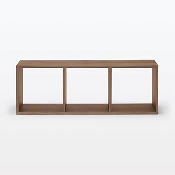 Amazon｜無印良品 スタッキングシェルフ・3段・ウォールナット材 幅42