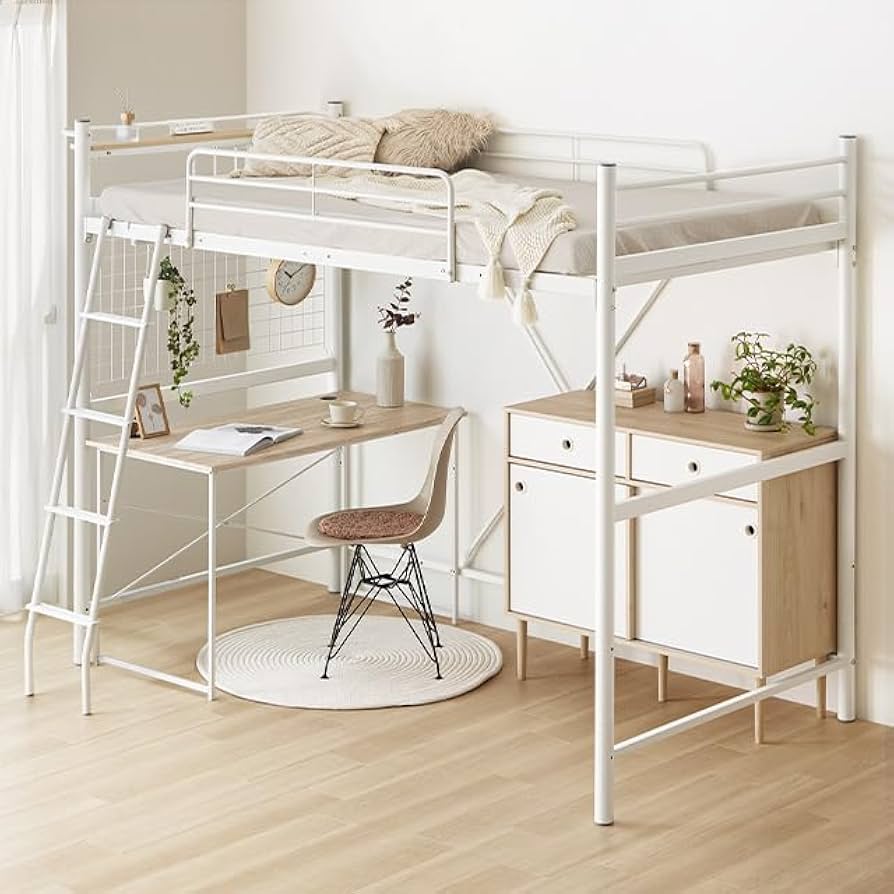 Amazon｜モダンデコ ロフトベッド 2段ベッド 【保証3ヶ月間】 パイプ