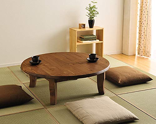 Amazon｜家具の里 ちゃぶ台 105cm丸 ライトブラウン ねこ脚 日本製 4人