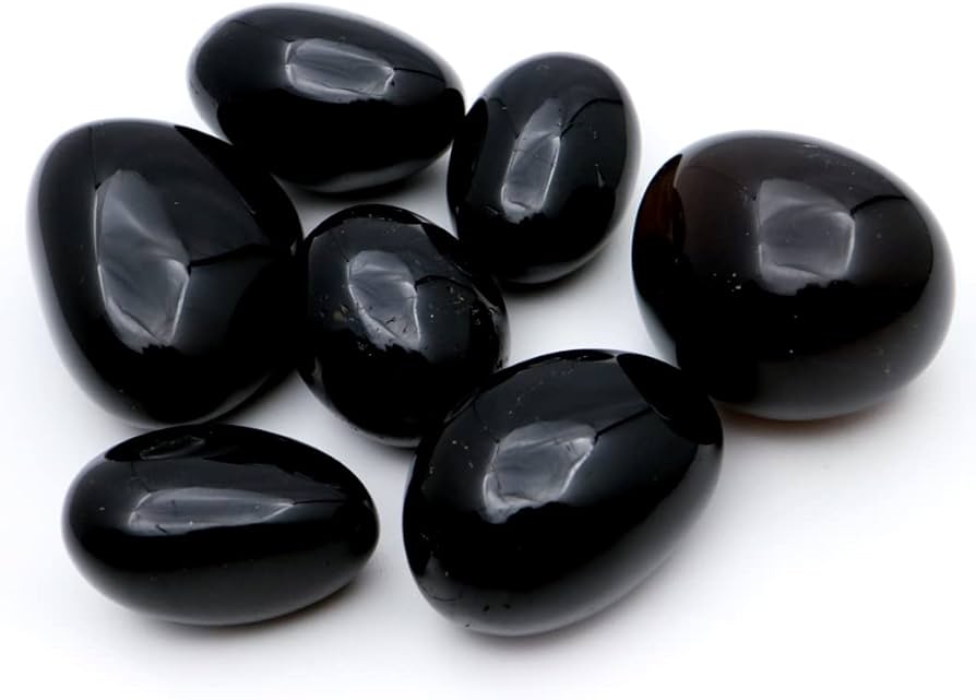 Amazon.co.jp: 表面ツヤツヤ モリオン（黒水晶）タンブル さざれ石