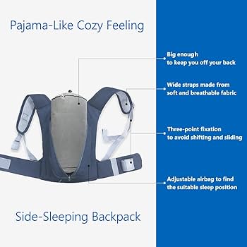 Amazon | WoodyKnows のモデル 2024 横向き寝用バックパックは、仰向け