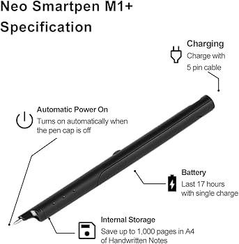 Neo Smartpen Caneta digital Bluetooth M1+ compatível com iOS