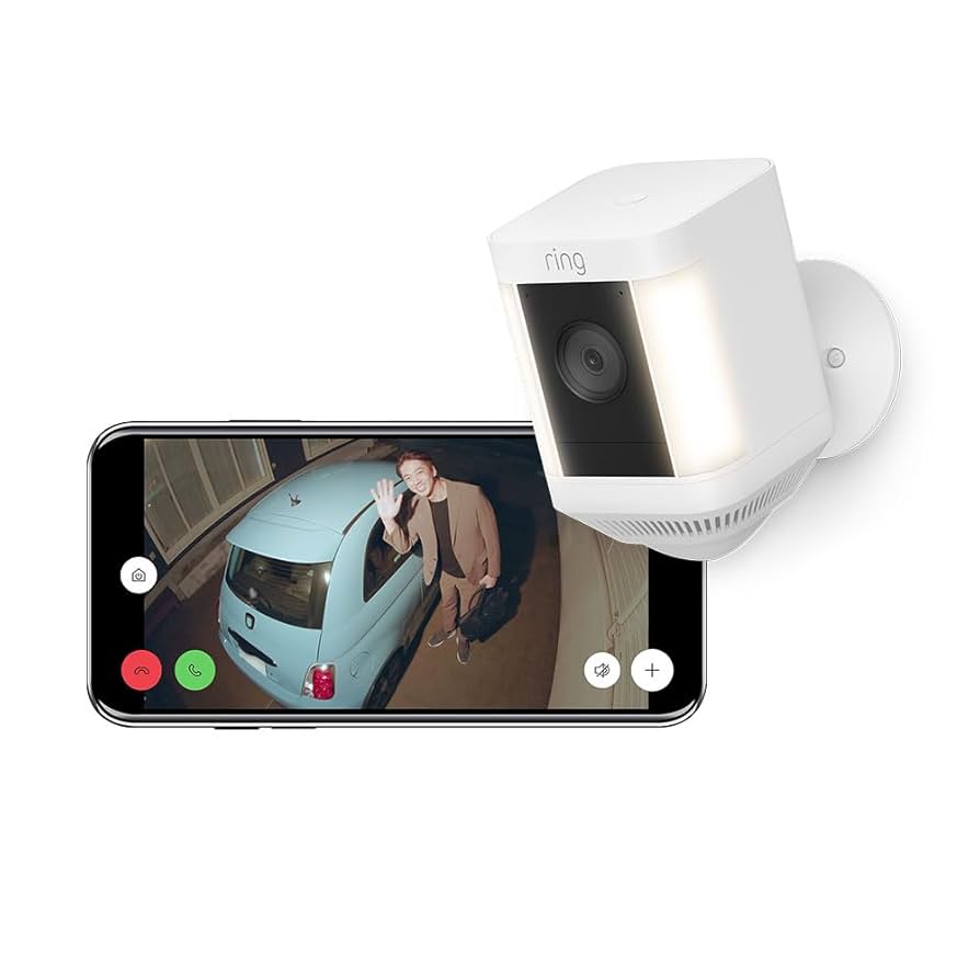 Ring Spotlight Cam Plus, Battery ホワイト - センサーライト付き