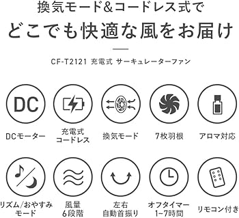 Amazon | スリーアップ DCモーター 充電式 7枚羽 サーキュレーター