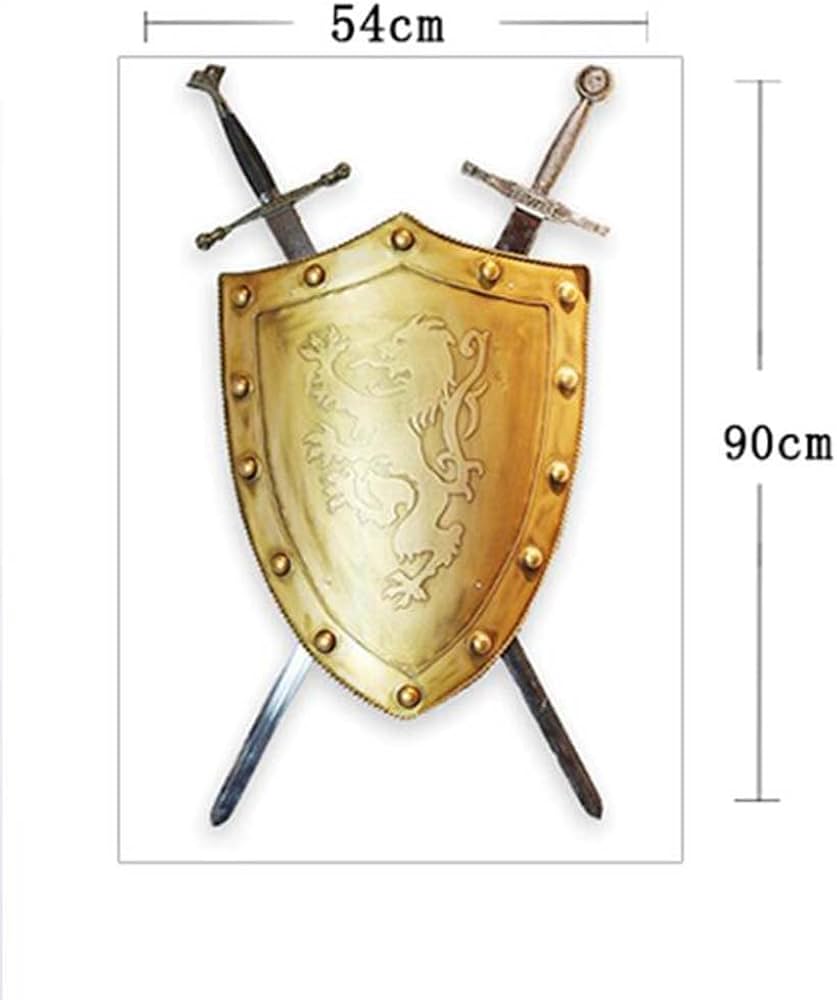 Amazon.co.jp: 中世の騎士の盾、ローマの戦士の盾と剣のモデルの