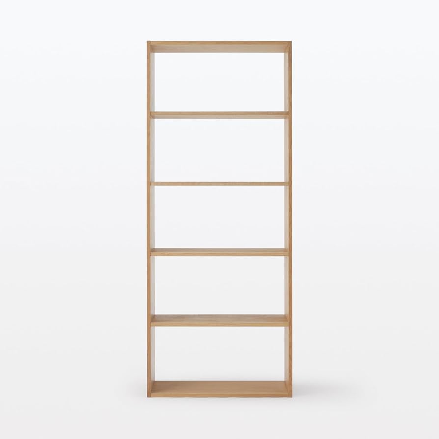 Amazon｜無印良品 スタッキングシェルフ・ワイド・5段・オーク材 幅