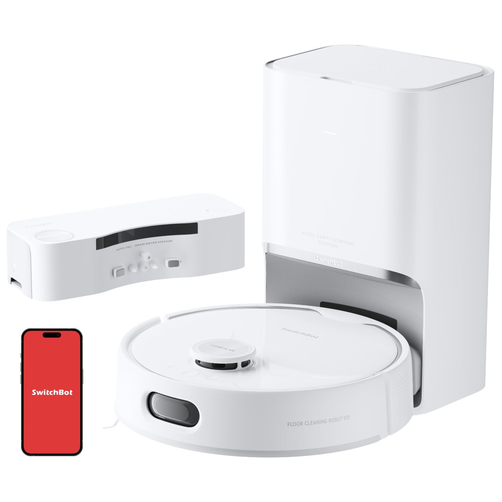 Amazon | 【全自動給排水】 SwitchBot ロボット掃除機 S10 走行中の