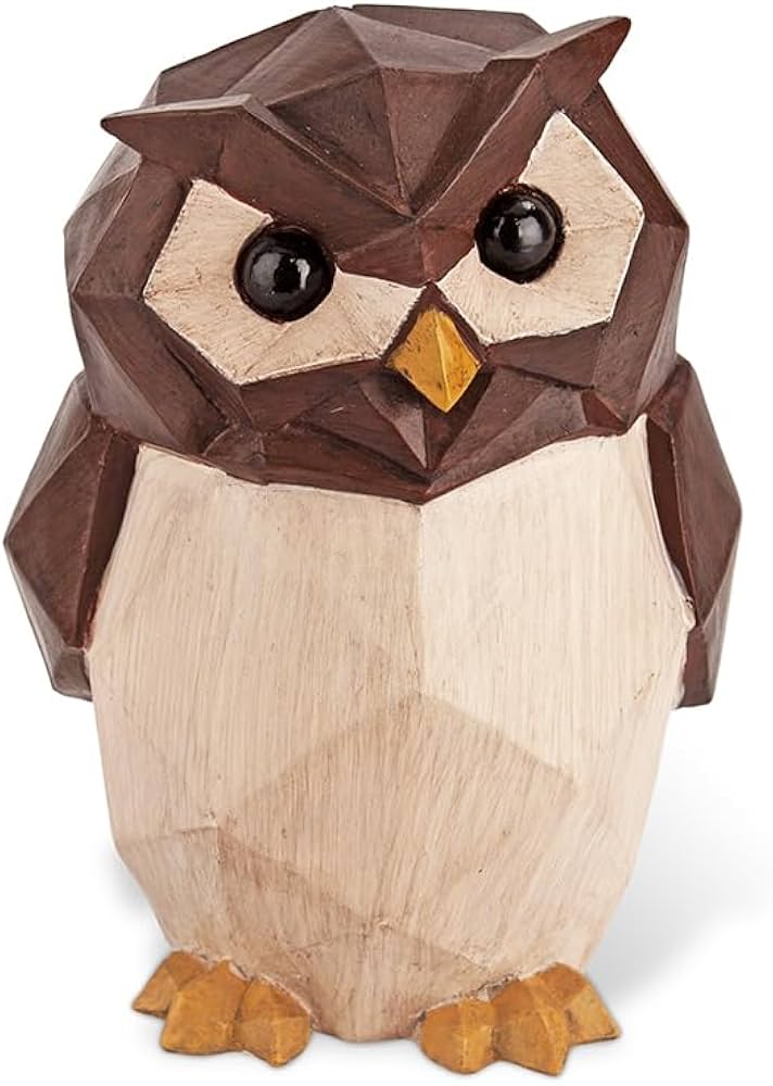 Amazon.co.jp: 貯金箱 アニマル ふくろう 木目調 ポリレジン Suora