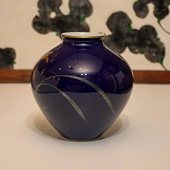 Amazon.co.jp: 香蘭社 瑠璃金彩 あやめ 花器 花入 花瓶 華道具 有田焼