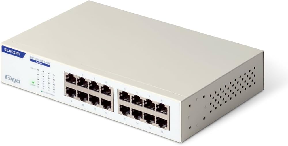 Amazon | エレコム スイッチングハブ ギガビット 16ポート 電源内蔵