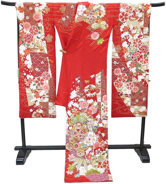 振袖 セット 成人式 正絹 古典 桜柄 振袖 赤 228 ○ - 正絹 振袖 紫