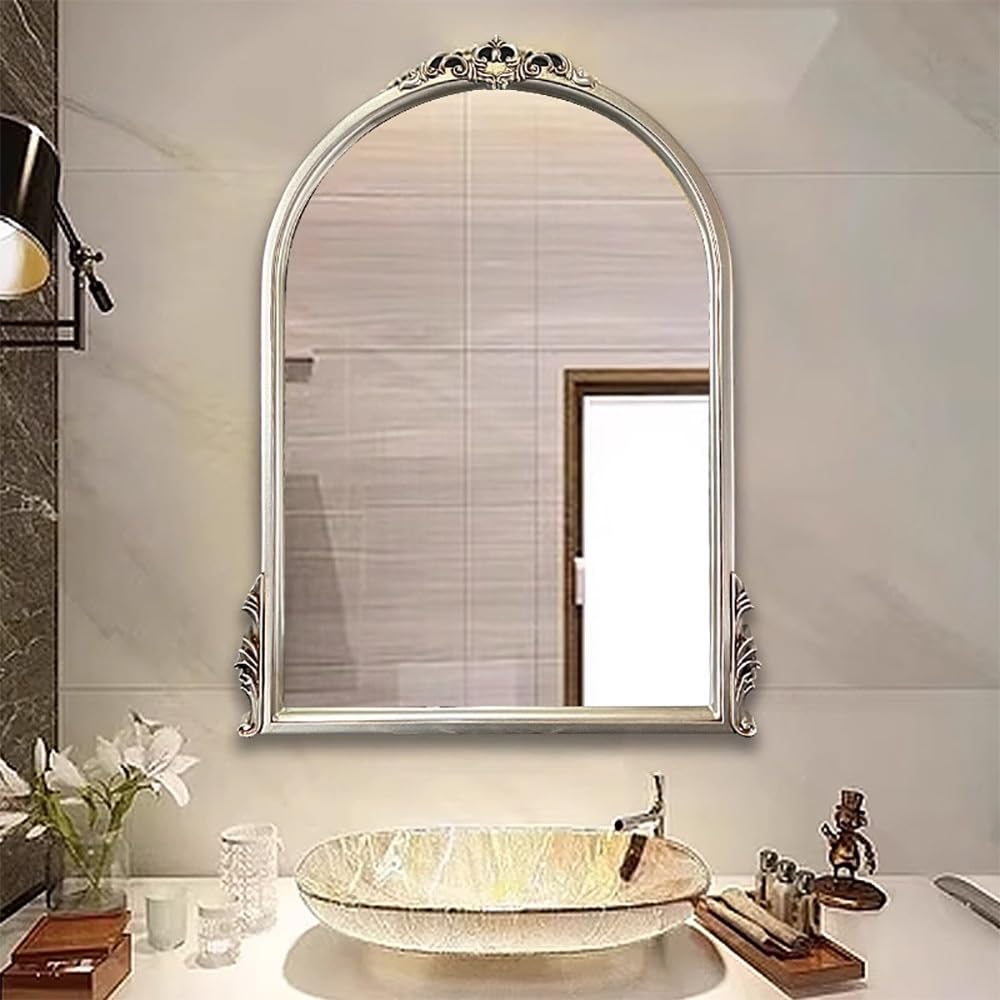 Amazon.co.jp: ZYBOWAYL アンティーク風ミラー フレンチ浴室ミラー