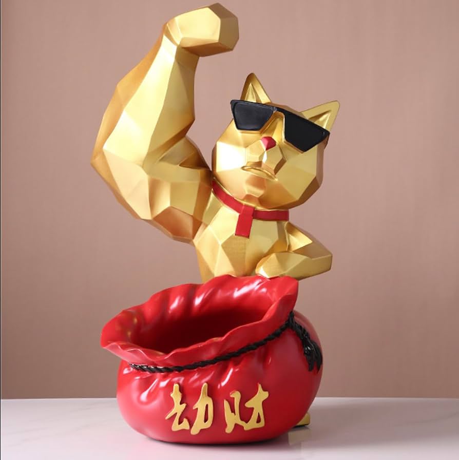 Amazon.co.jp: 【MERUS】サングラスをかけたマッチョな招き猫 小物入れ