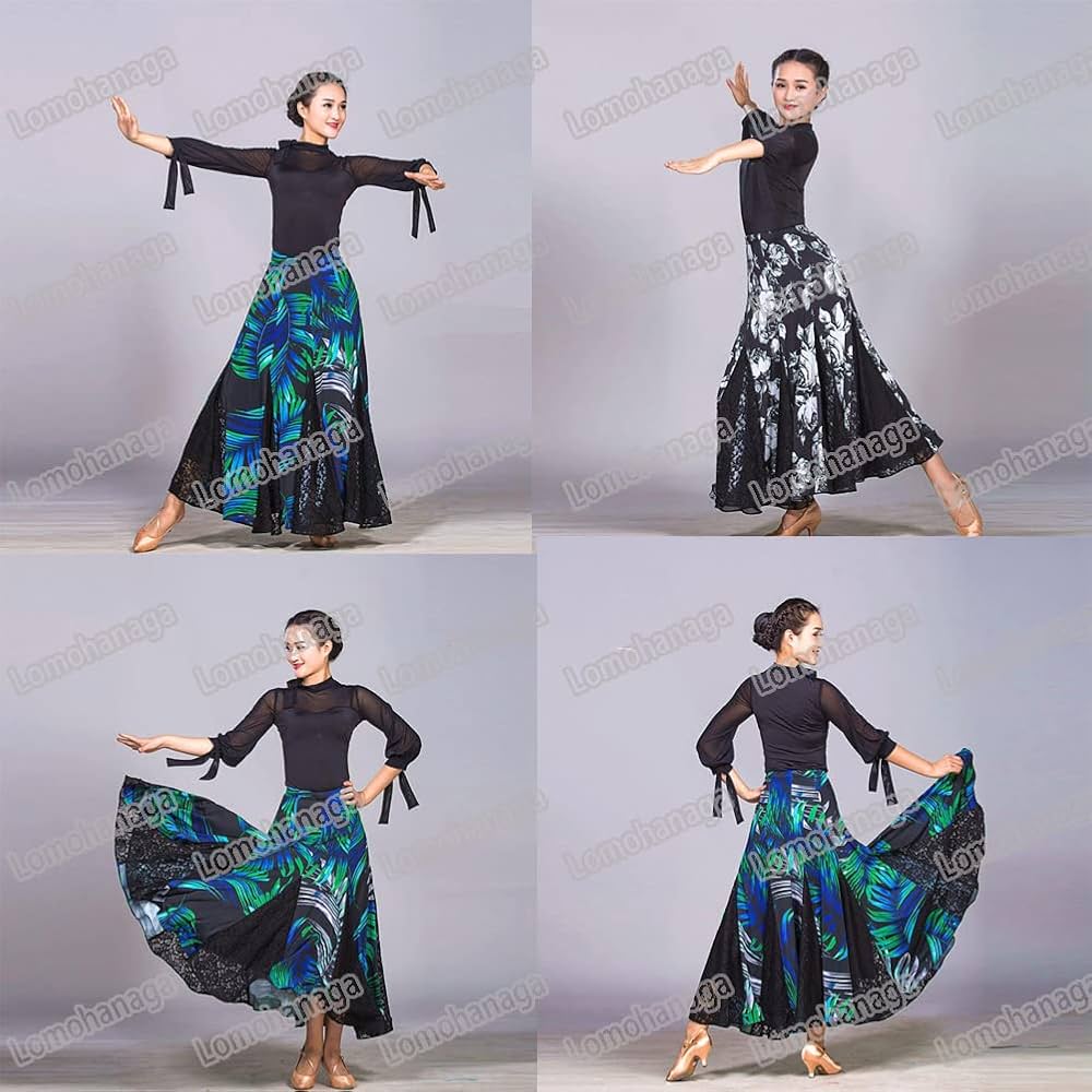 Amazon.co.jp: 社交ダンス スカート ロング レッスンウェア 社交ダンス