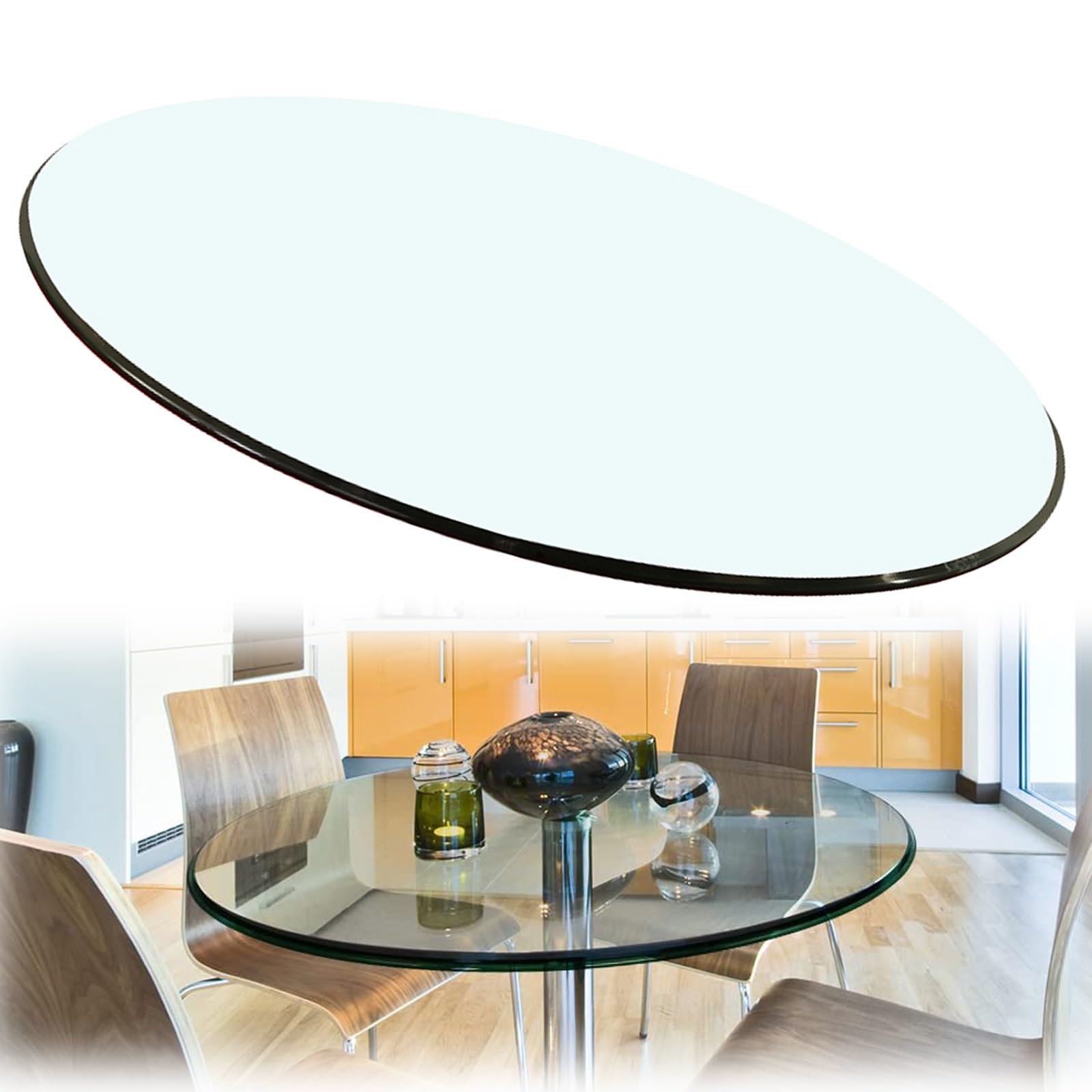 Amazon｜円形 透明ガラス ガラス板 丸いテーブルガラステーブル丸