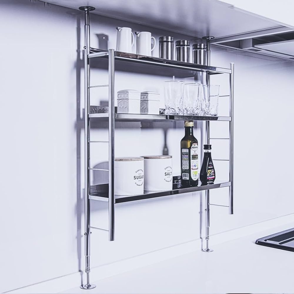 Amazon｜燕三条 ステンレス 調味料ラック ワイド 日本製 つっぱり式