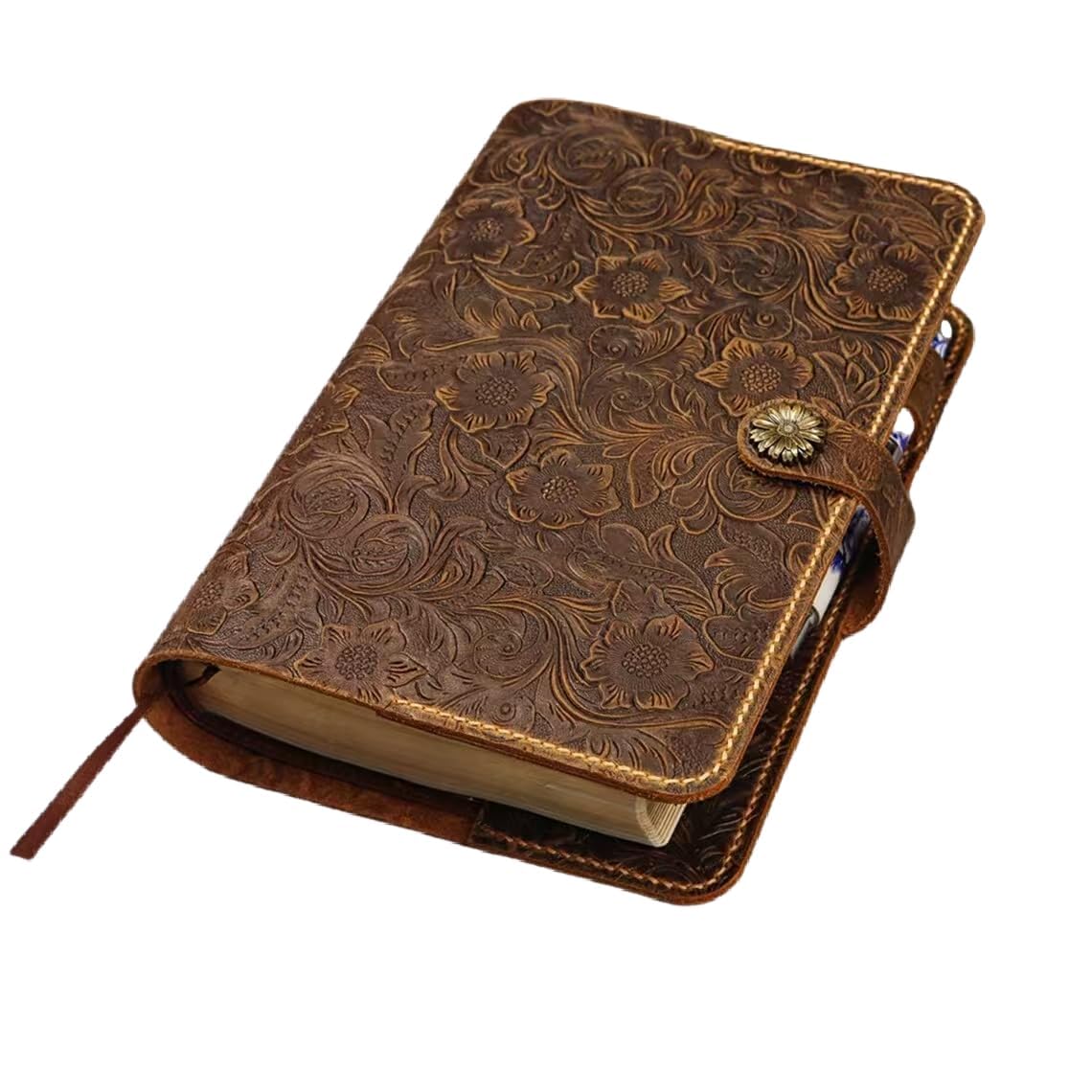 Amazon | エンボス加工花柄レザー 小型 中型 聖書カバー 本革 手帳