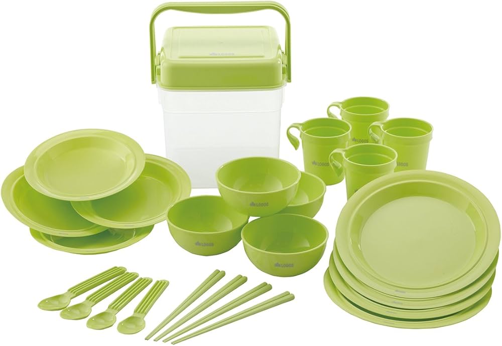 Amazon | ロゴス 箸付き食器セットBOX[4人用] 81285004 | ロゴス(LOGOS