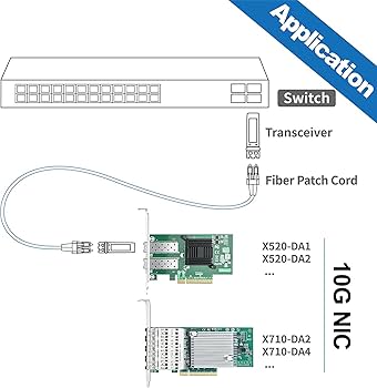 Amazon.com: 10Gtek 10Gb PCI-E NIC Network Card, Dual SFP+ Port