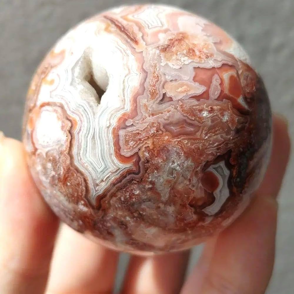 Amazon.co.jp: メキシカンアゲート スフィア ジオード 瑪瑙 クレイジー