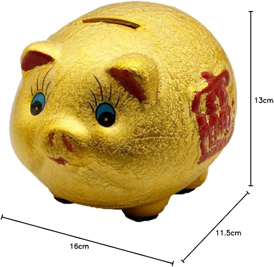 Amazon.co.jp: 金ピカ豚さん ぶた ブタ 豚 金色 陶器 金の豚 貯金箱 5