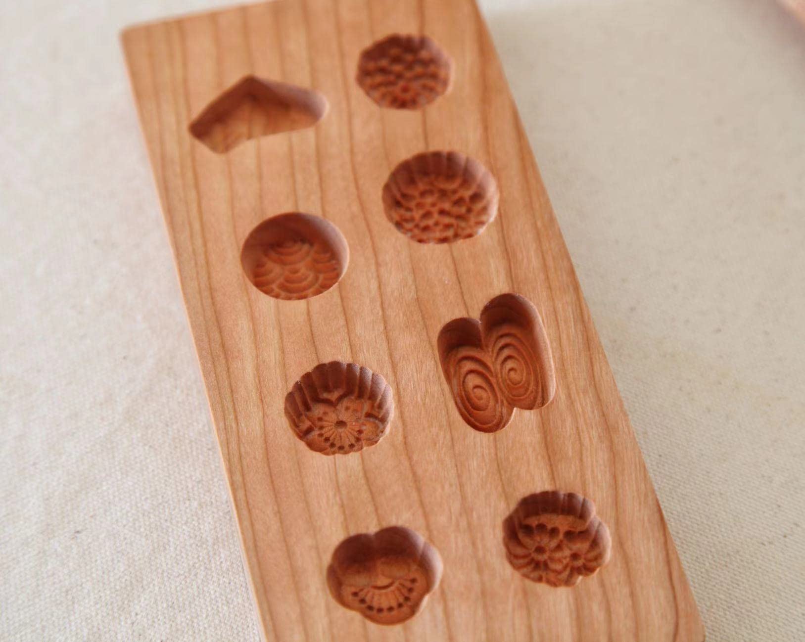 Amazon.co.jp: KUNNKENN 干菓子木型 落雁 打菓子木型 八種 さくら