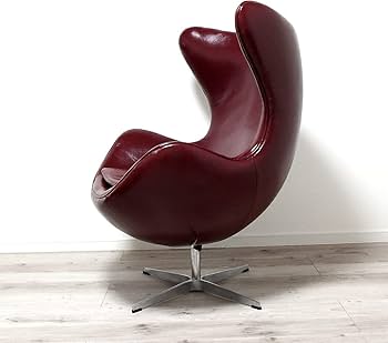 Amazon｜エッグチェア レザー仕様 色ワイン アルネヤコブセンによる