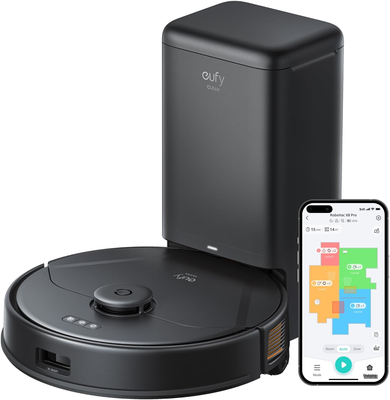 Amazon.com: eufy X8 Pro Robot Vacuum Self-Empty Station, Twin