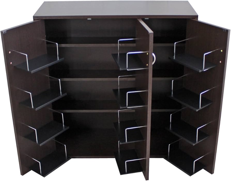 Amazon｜J-Supply 16段 本棚 扉付 大型 大容量 CDラック DVDラック