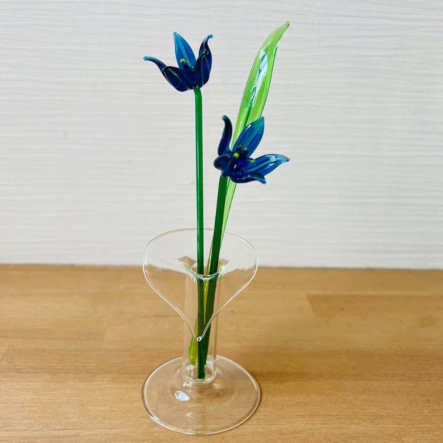 Amazon.co.jp: デッドストックガラス細工 リンドウ ミニ花瓶 : ホーム