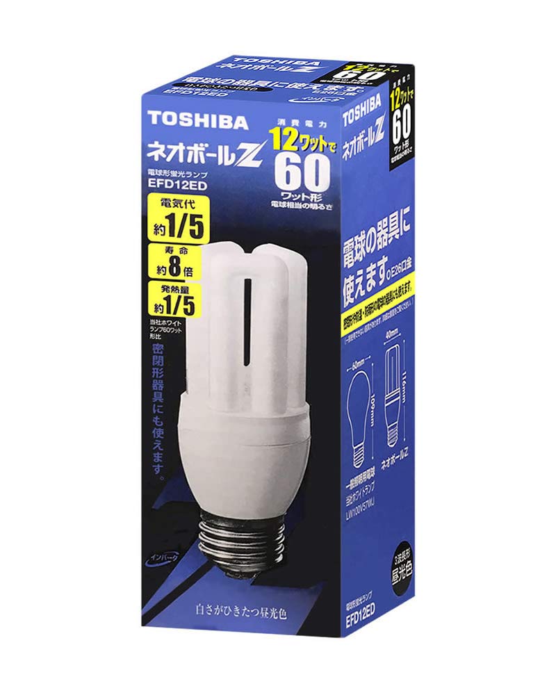 Amazon | 東芝(TOSHIBA) ネオボールZ 電球形蛍光ランプ 電球60Wタイプ