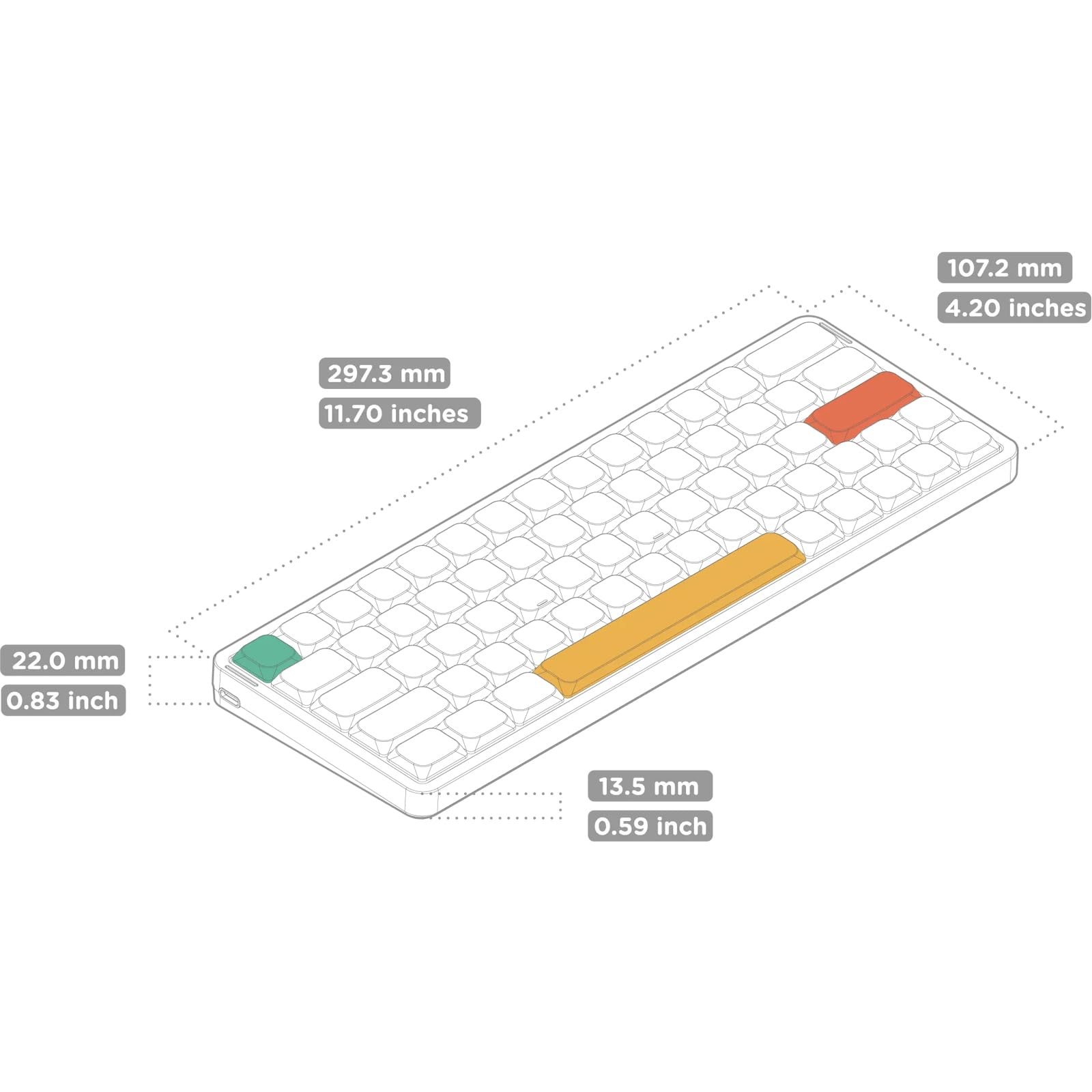 Amazon | nuphy Air60 V2 メカニカルキーボード 60%ロープロファイル