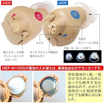 Amazon | ニコン エシロール デジタル耳あな型補聴器 NEF-M100S 右耳用
